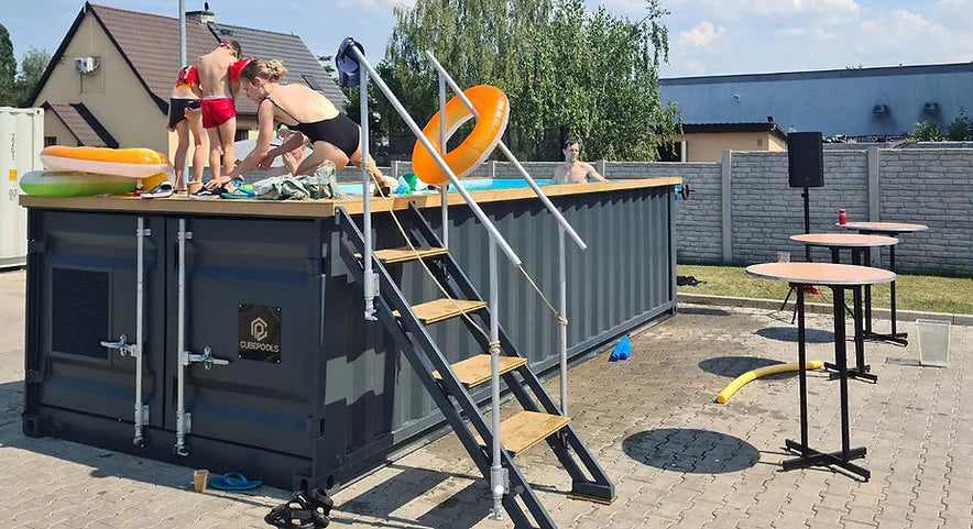 Piscine conteneur prête à l'emploi de 6,2 m x 2,5 m, Pack Confort