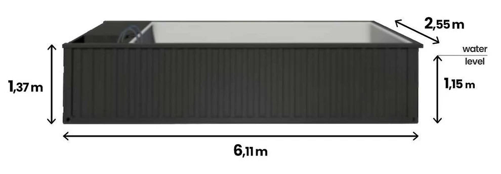 Piscine conteneur 6,2 m x 2,5 m Jet Swim
