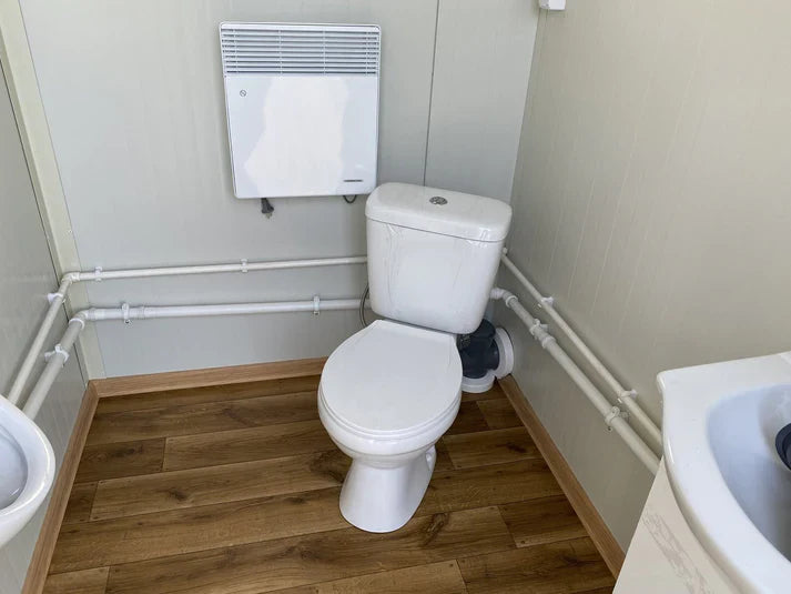 Double conteneur sanitaire avec dépôt de déchets