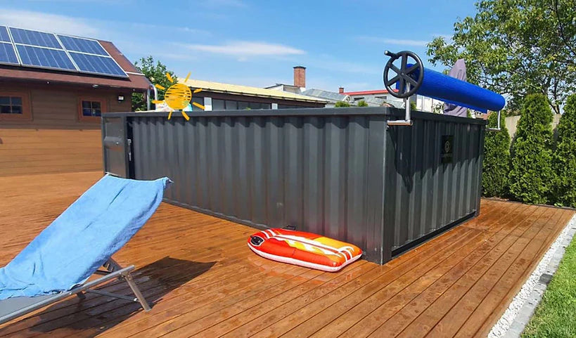 Piscine conteneur prête à l'emploi de 6,2 m x 2,5 m, Pack Confort